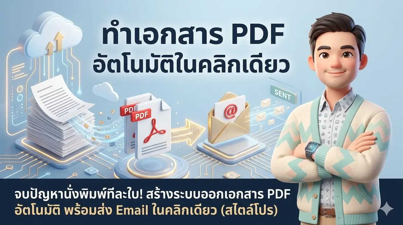 จบปัญหานั่งพิมพ์ทีละใบ! สร้างระบบออกเอกสาร PDF อัตโนมัติ พร้อมส่ง Email ในคลิกเดียว (สไตล์โปร)